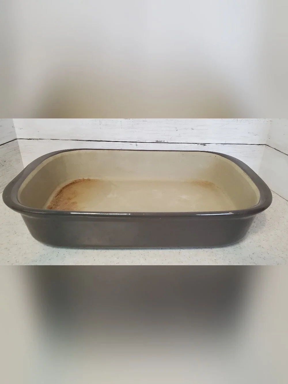 Pampered Chef Stoneware Rectangular Baker 9x13 Glazed Gray 3.5 Qt #1121